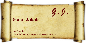 Gere Jakab névjegykártya